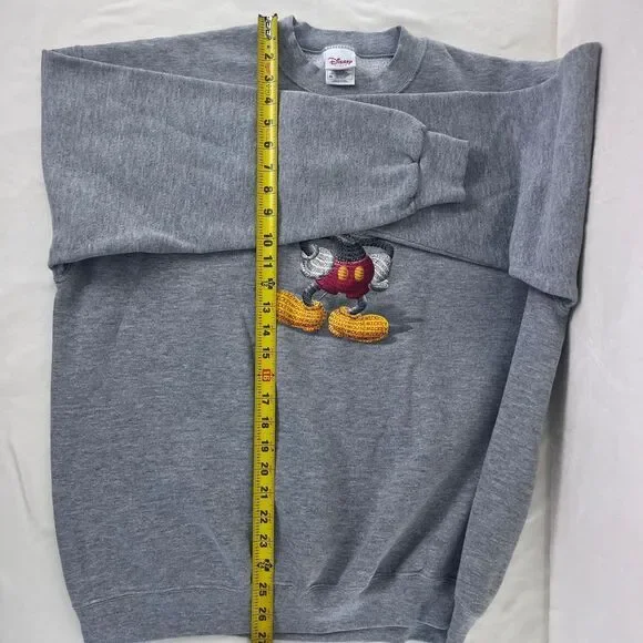 Vintage Disney Store Mickey Mouse Sweatshirt Womens XL Gray Crew Neck Soft Cozy - Picture 6 of 8
